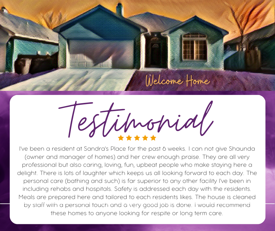 Sandras Place Testimonial Sandras Place Testimonial